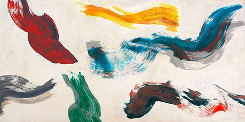 Solid Base White Modern Wood Framed Art Print with Double Matting by Ikeda, Haru