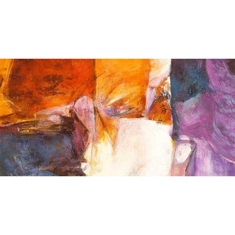 Pensee d Amour White Modern Wood Framed Art Print by Demos, Jean-Luc