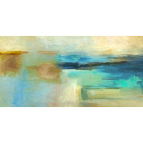 Blue n. 4 Black Modern Wood Framed Art Print with Double Matting by Demos, Jean-Luc