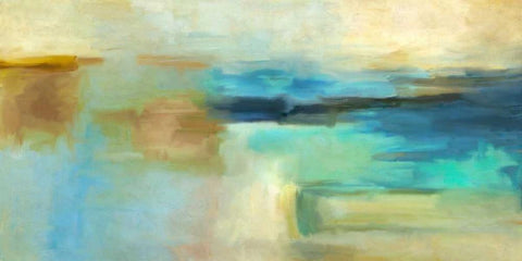 Blue n. 4 Black Ornate Wood Framed Art Print with Double Matting by Demos, Jean-Luc