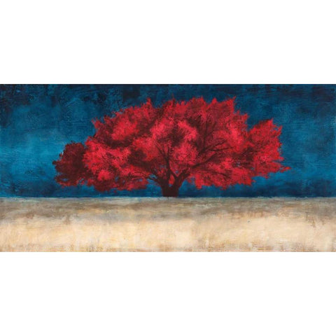Red Tree  Black Modern Wood Framed Art Print with Double Matting by Eelder, Jan