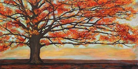 Red Oak Black Ornate Wood Framed Art Print with Double Matting by Eelder, Jan