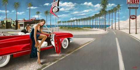 Last stop before the Ocean White Modern Wood Framed Art Print with Double Matting by Silver, John