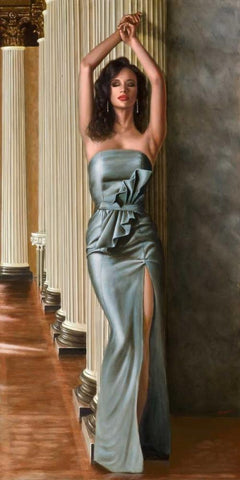 Interiors White Modern Wood Framed Art Print with Double Matting by Silver, John