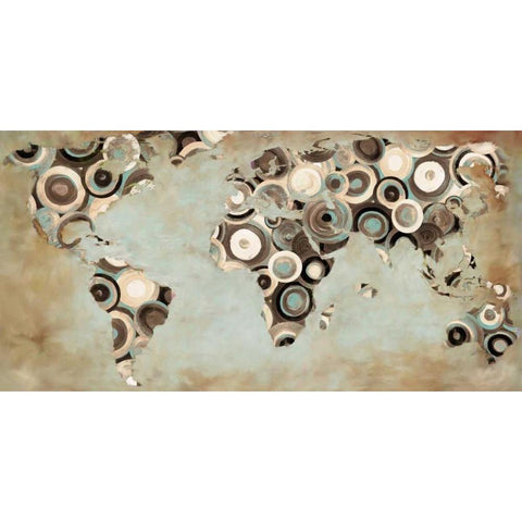 World in motion Gold Ornate Wood Framed Art Print with Double Matting by Joannoo