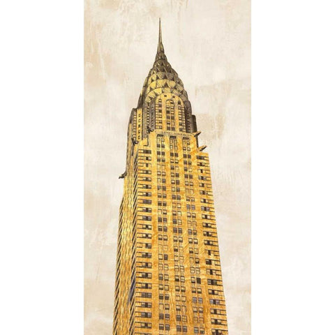 Gilded Skyscraper I Black Modern Wood Framed Art Print with Double Matting by Joannoo