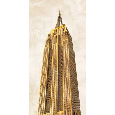 Gilded Skyscraper II White Modern Wood Framed Art Print by Joannoo