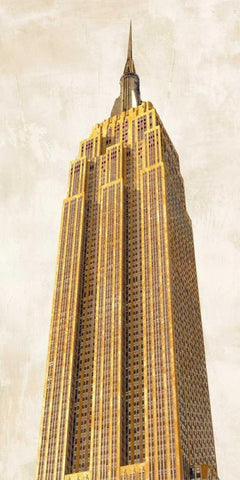 Gilded Skyscraper II Black Ornate Wood Framed Art Print with Double Matting by Joannoo