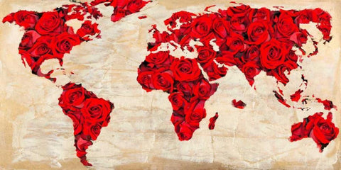 A World for Lovers White Modern Wood Framed Art Print with Double Matting by Loumer, Dianne