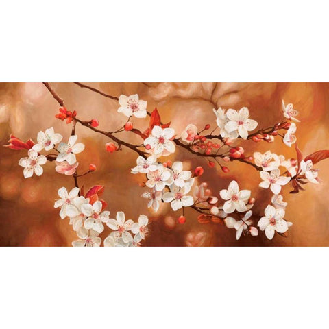 Sakura Black Modern Wood Framed Art Print by Thomlinson, Jenny