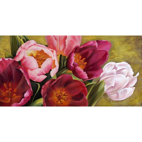 My Tulips Black Modern Wood Framed Art Print by Thomlinson, Jenny