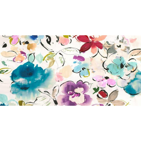 Floral Galore Black Modern Wood Framed Art Print with Double Matting by Parr, Kelly