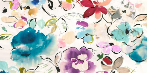 Floral Galore White Modern Wood Framed Art Print with Double Matting by Parr, Kelly