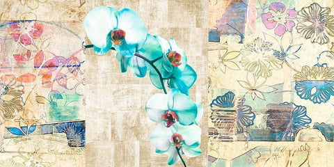 Kaleidoscope Orchid II White Modern Wood Framed Art Print with Double Matting by Kelly, Parr