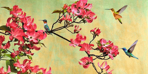 Flower Branch (detail) White Modern Wood Framed Art Print with Double Matting by Parr, Kelly