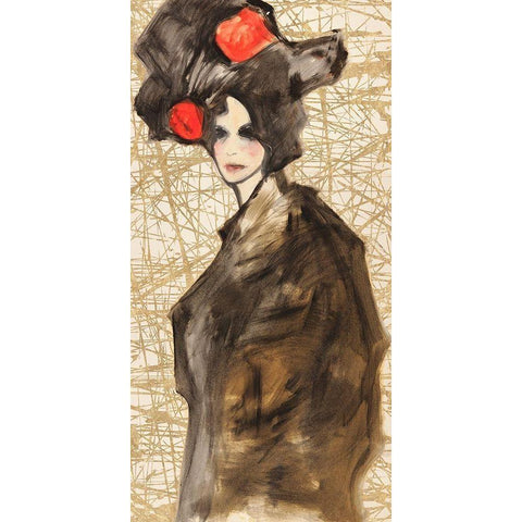 Asian Deity White Modern Wood Framed Art Print by Kumi