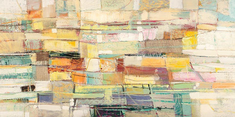 Caleidoscopio White Modern Wood Framed Art Print with Double Matting by Lucas