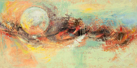 Luna destate White Modern Wood Framed Art Print with Double Matting by Lucas