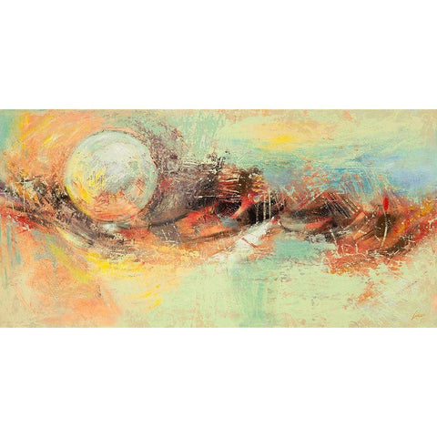 Luna destate Black Modern Wood Framed Art Print with Double Matting by Lucas