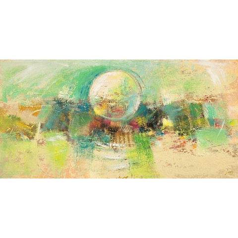 Luna smeraldo Black Modern Wood Framed Art Print with Double Matting by Lucas