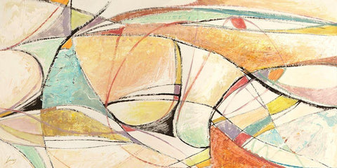 Note musicali Black Ornate Wood Framed Art Print with Double Matting by Lucas