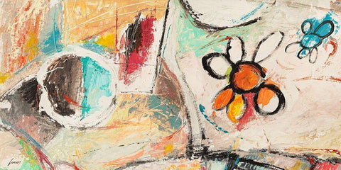 La chiamo primavera White Modern Wood Framed Art Print with Double Matting by Lucas