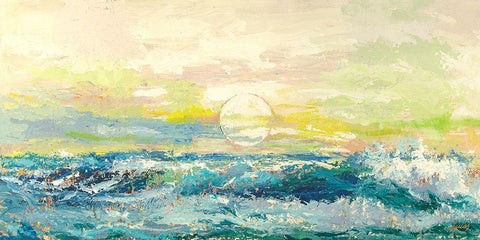 Onde del mattino White Modern Wood Framed Art Print with Double Matting by Lucas