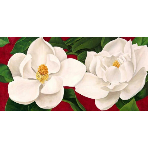 Magnolie in fiore Black Modern Wood Framed Art Print by Villa, Luca