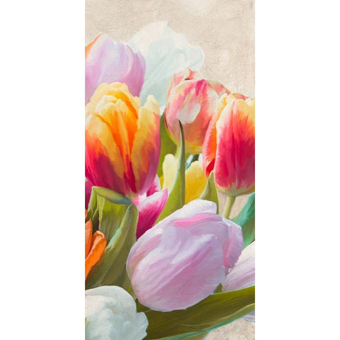 Spring Tulips III White Modern Wood Framed Art Print by Villa, Luca