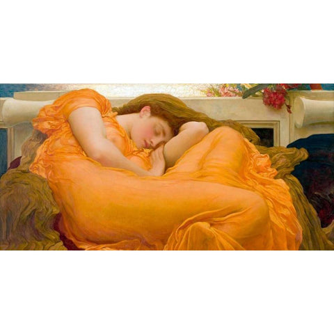 Flaming June (detail) White Modern Wood Framed Art Print by Leighton, Frederic