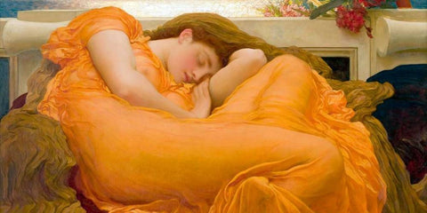 Flaming June (detail) White Modern Wood Framed Art Print with Double Matting by Leighton, Frederic