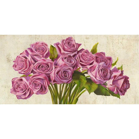 Roses Gold Ornate Wood Framed Art Print with Double Matting by Sanna, Leonardo