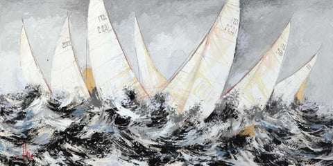 In alto mare White Modern Wood Framed Art Print with Double Matting by Florio, Luigi