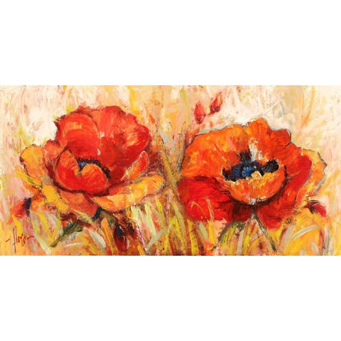 Papaveri White Modern Wood Framed Art Print by Florio, Luigi