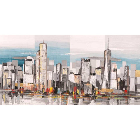 Metropolis II White Modern Wood Framed Art Print by Florio, Luigi