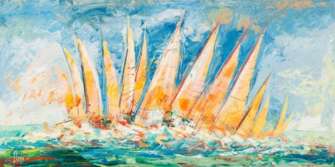 Tra le onde Black Ornate Wood Framed Art Print with Double Matting by Florio, Luigi