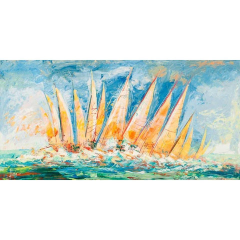 Tra le onde Black Modern Wood Framed Art Print by Florio, Luigi