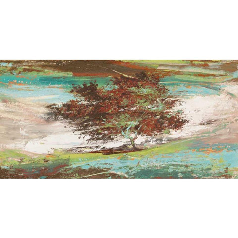 Washed Tree Black Modern Wood Framed Art Print with Double Matting by Florio, Luigi