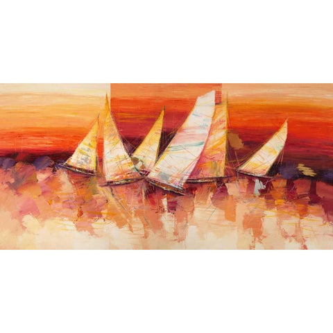 Vele allâ€™orizzonte White Modern Wood Framed Art Print by Florio, Luigi