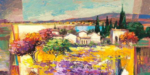 Estate mediterranea (detail) White Modern Wood Framed Art Print with Double Matting by Florio, Luigi