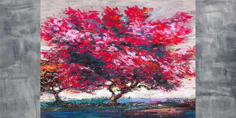 Albero in fiore Black Ornate Wood Framed Art Print with Double Matting by Florio, Luigi