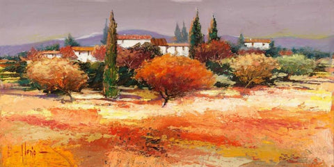 Colline assolate Black Ornate Wood Framed Art Print with Double Matting by Florio, Luigi