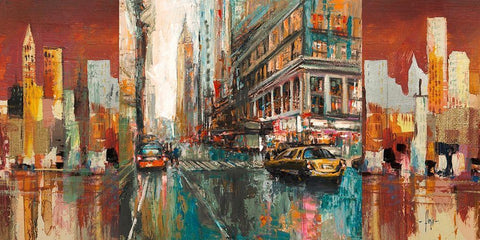 NYC-1 Black Ornate Wood Framed Art Print with Double Matting by Luigi, Florio