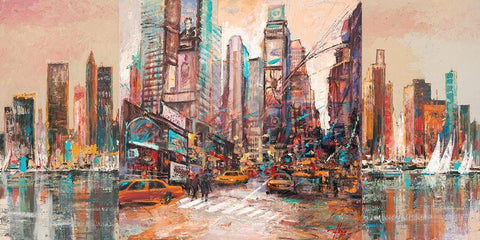 NYC-2 Black Ornate Wood Framed Art Print with Double Matting by Luigi, Florio