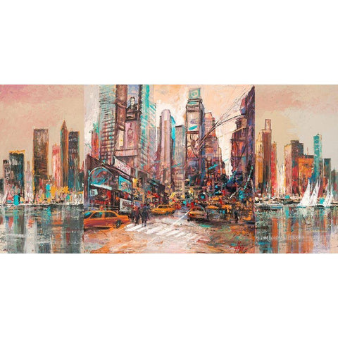 NYC-2 Black Modern Wood Framed Art Print with Double Matting by Luigi, Florio
