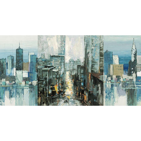 NYC-3 Black Modern Wood Framed Art Print with Double Matting by Luigi, Florio