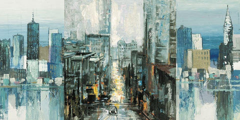 NYC-3 White Modern Wood Framed Art Print with Double Matting by Luigi, Florio