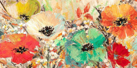 Gemme in fiore White Modern Wood Framed Art Print with Double Matting by Luigi, Florio