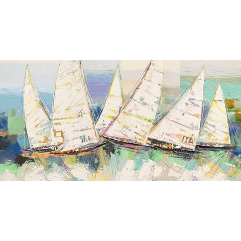 Nel mare dei Tropici Gold Ornate Wood Framed Art Print with Double Matting by Luigi, Florio