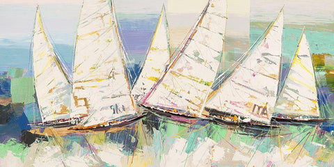 Nel mare dei Tropici White Modern Wood Framed Art Print with Double Matting by Luigi, Florio